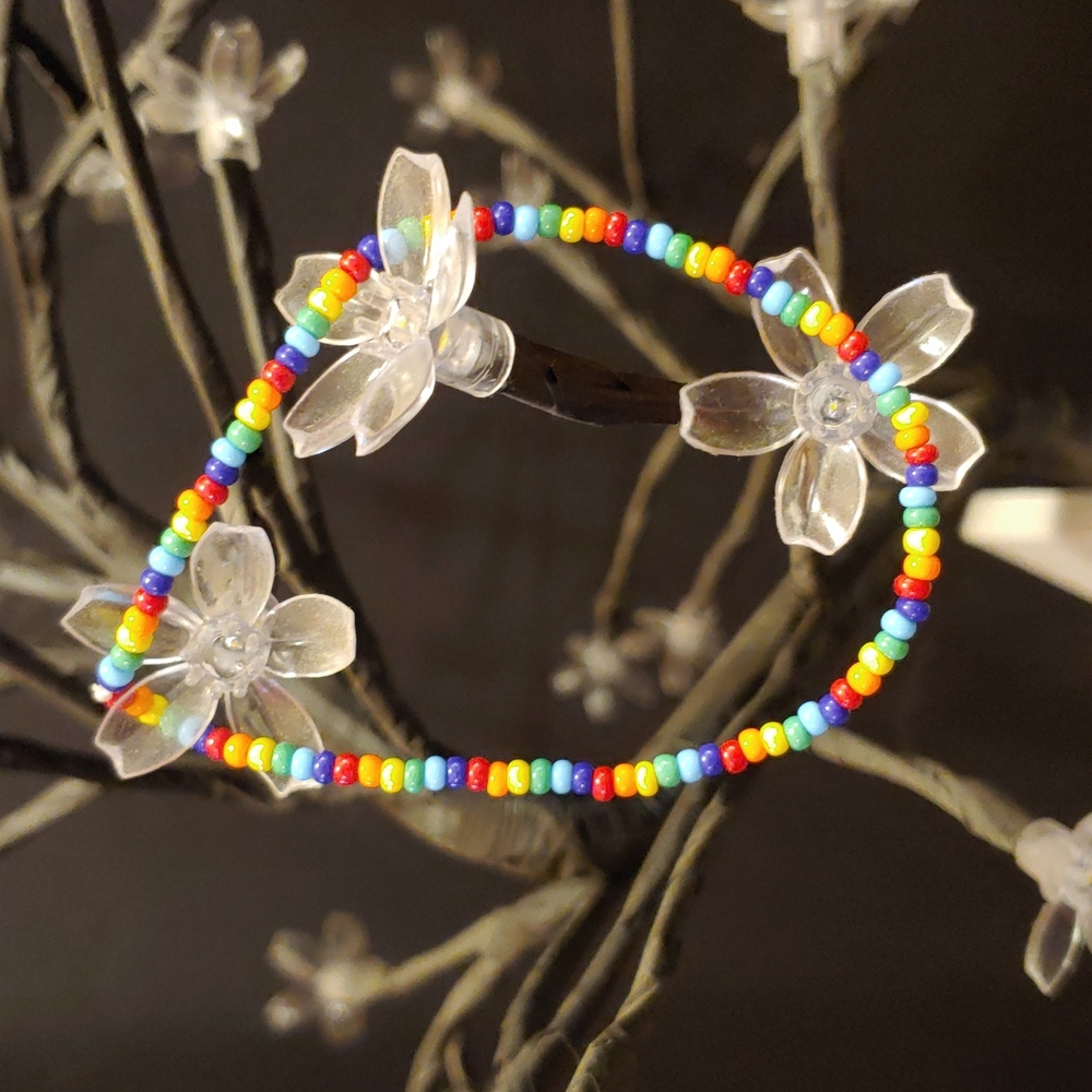 Handmade beaded pride bracelet